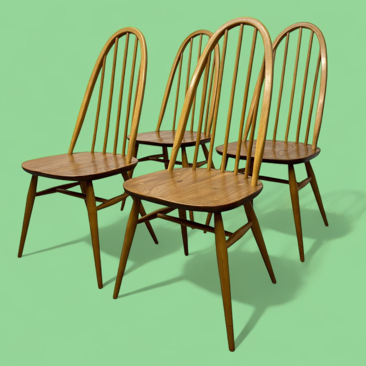 Ercol Dining Chairs Quaker Windsor Model 365 Set Of Four