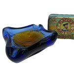 Load image into Gallery viewer, murano glass ashray blue yellow amber
