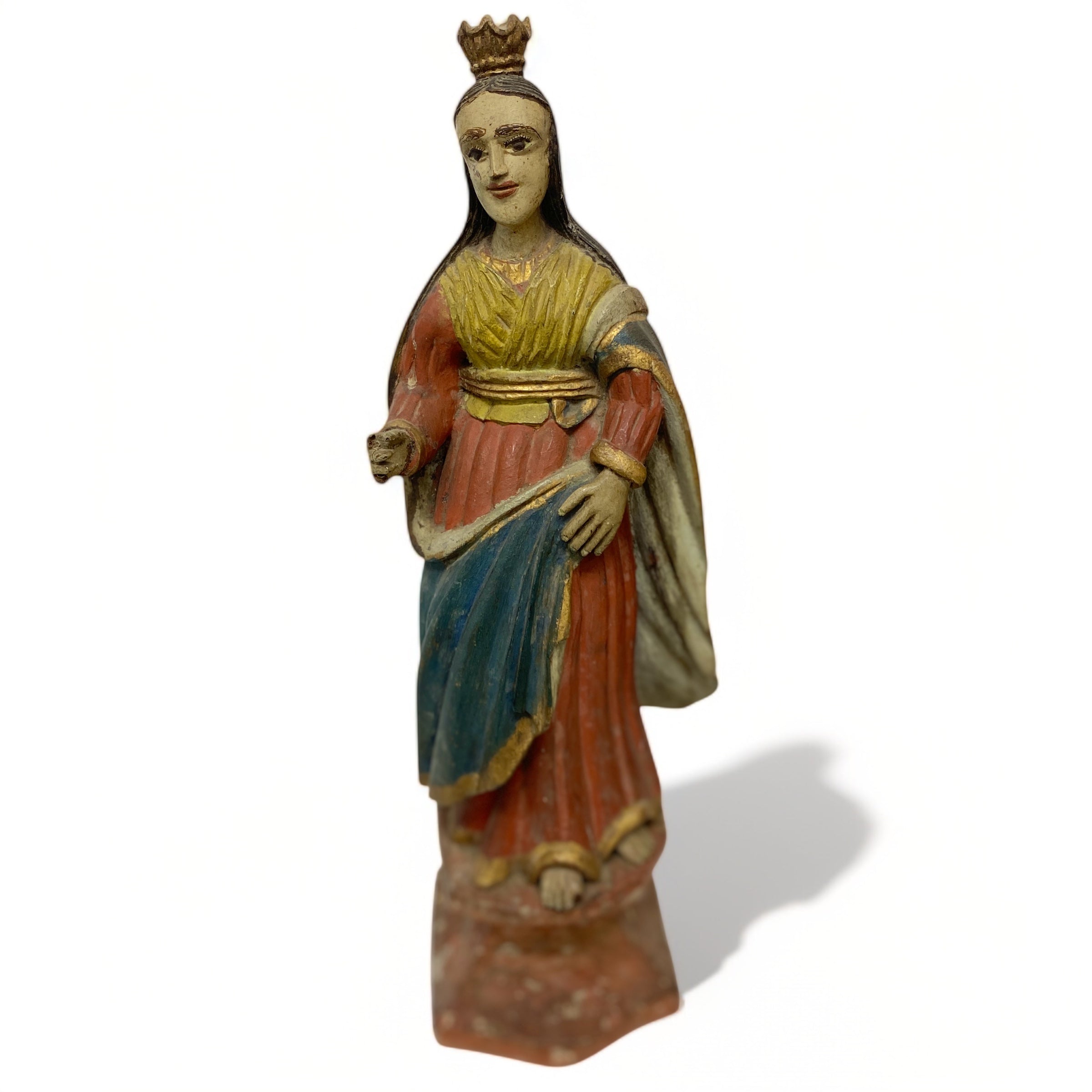 19th century Saint Figurine Hand Painted And hAND cRAFTED