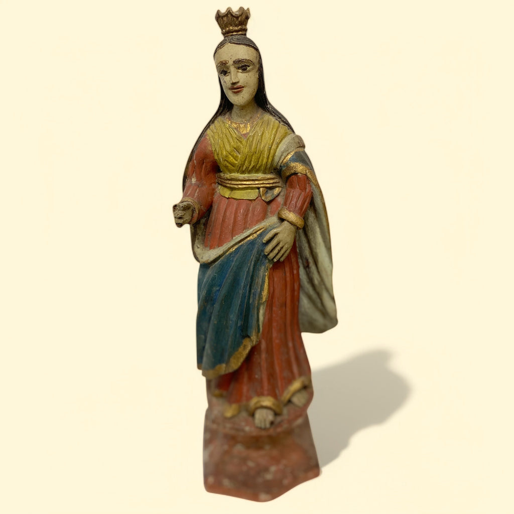 19th century Saint Figurine Hand Painted