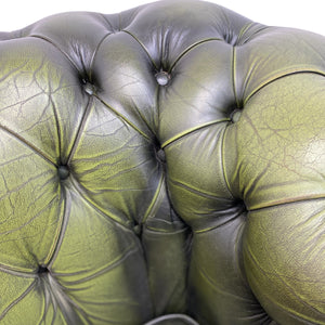 buttons Chesterfield Chair Green Leather