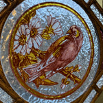 Load image into Gallery viewer, Close Up Victorian English Leaded Stained Glass Birds Flowers #6
