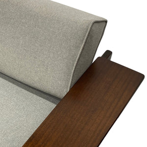 Grey Wool Sofa Bed Midcentury 