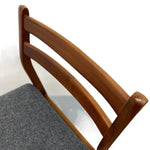 Load image into Gallery viewer, Teak Back Rest Midcentury Portwood Dining Chairs Grey Wool
