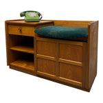 Load image into Gallery viewer, Green Velvet Seat Telephone Table Vintage Nathan Hallway Storage
