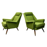 Load image into Gallery viewer, Lounge Chairs 60s Pair Green Camira
