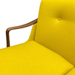 Load image into Gallery viewer, curved teak arms Midcentury Sofa Teak Yellow Wool Three Seater
