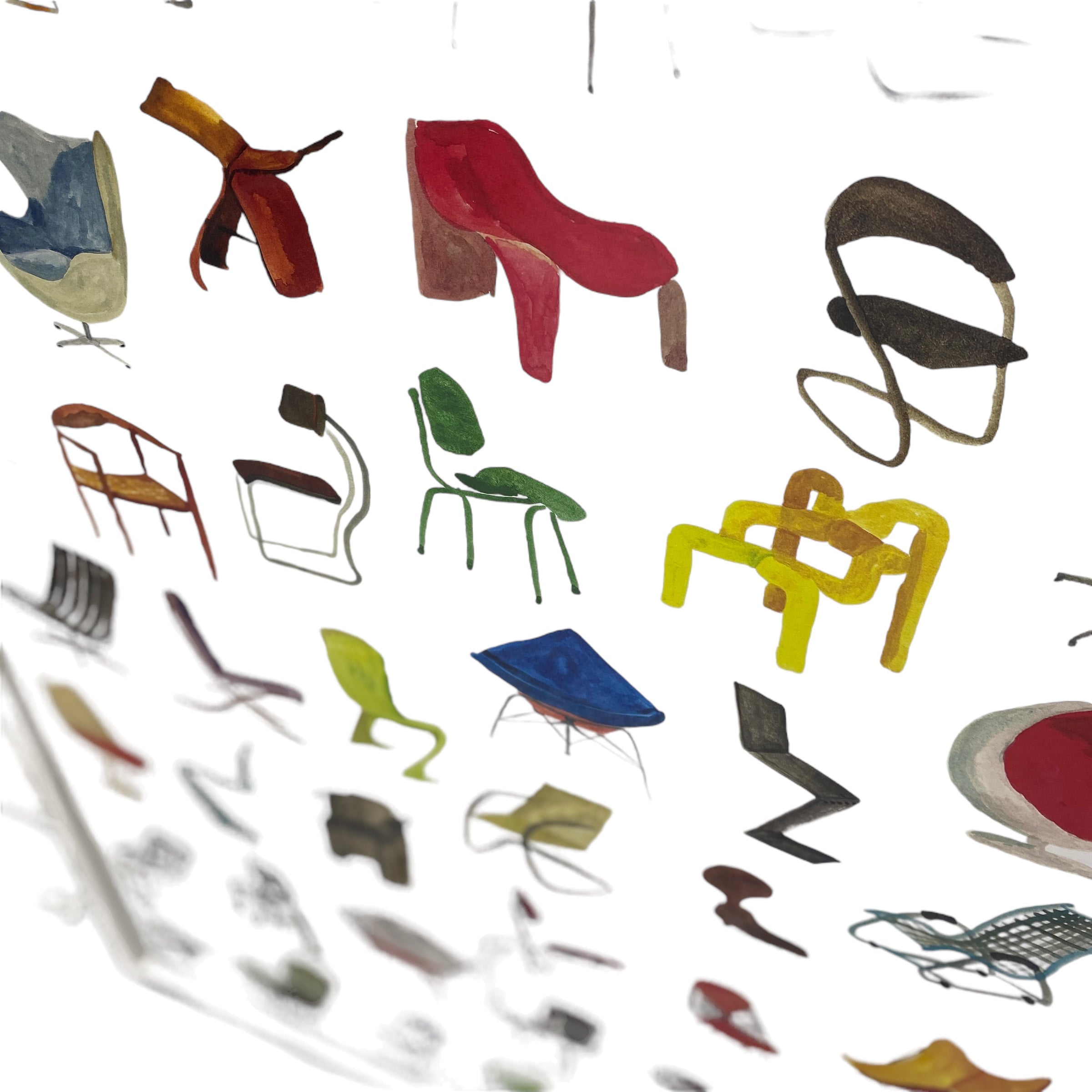 Iconic Chairs Illustration