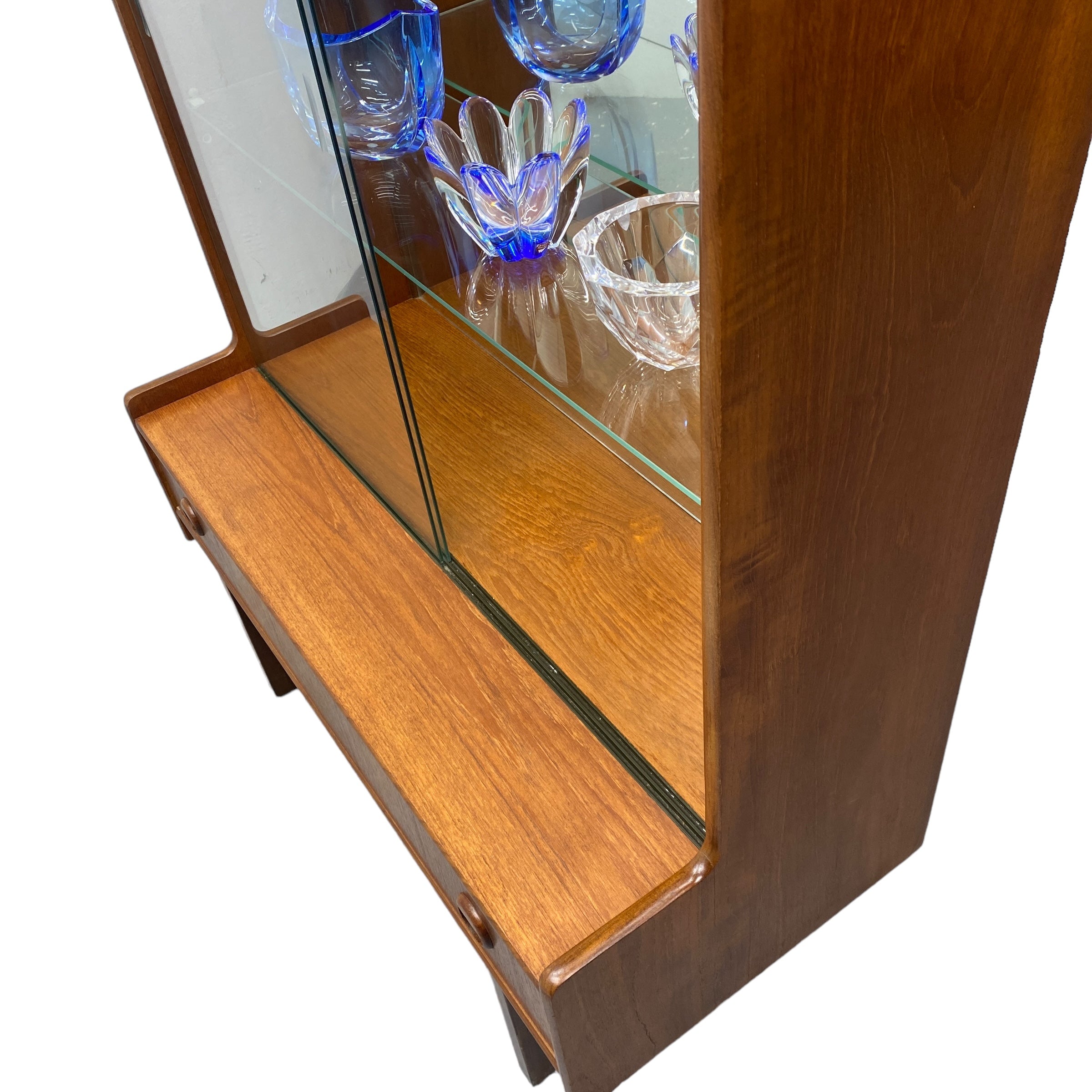 Teak Drawer Midcentury Display Cabinet