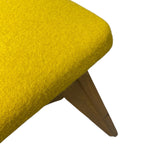 Load image into Gallery viewer, yellow wool and teak stool
