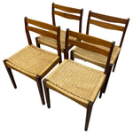 Load image into Gallery viewer, Teak And Papercord Dining Chairs
