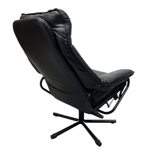 Back Of Black Leather Swivel Chair Norwegian Skoghaug