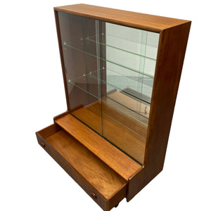 Open Drawer Midcentury Display Cabinet