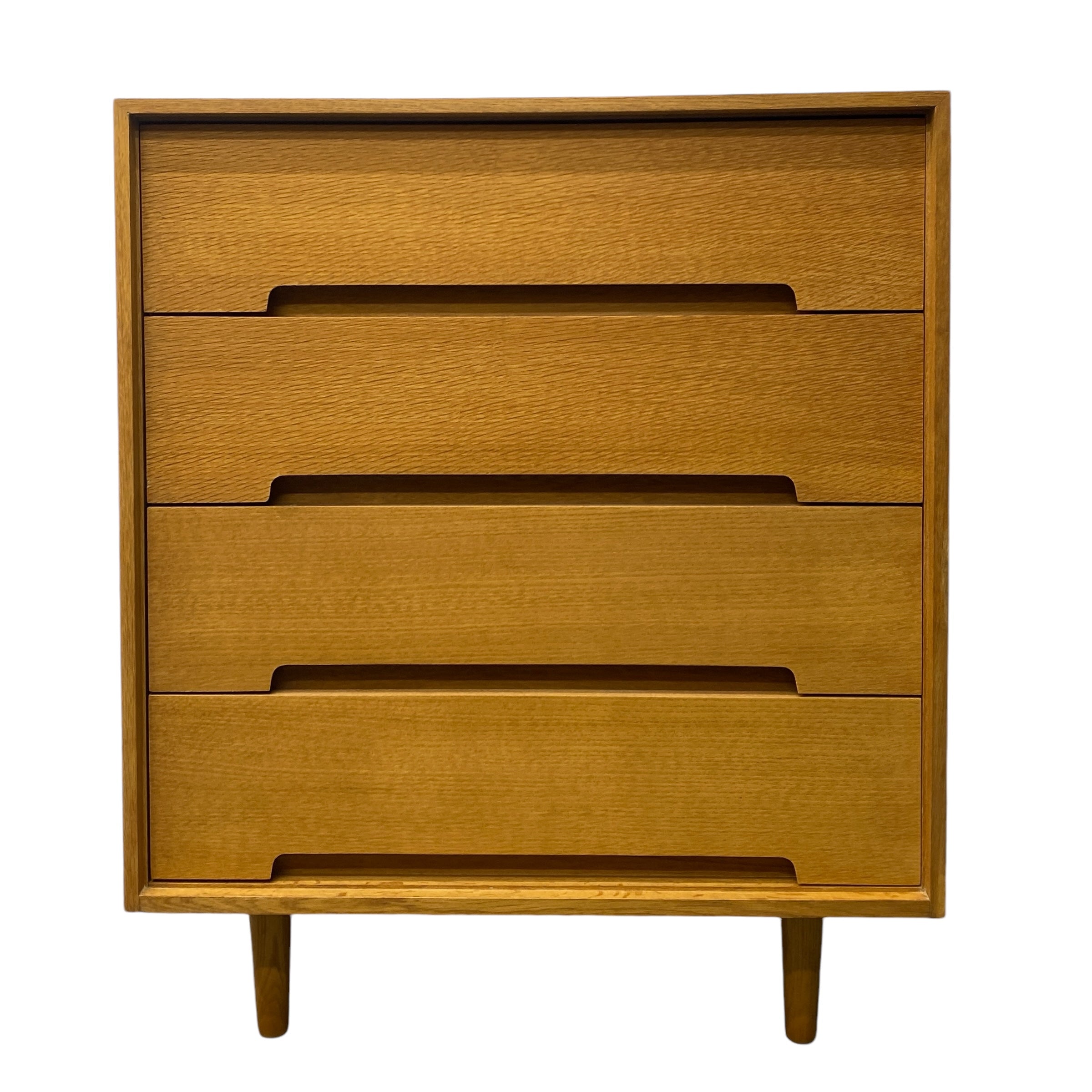 front Oak Veneer Chest Of Drawers 1960s Stag