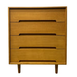 Load image into Gallery viewer, front Oak Veneer Chest Of Drawers 1960s Stag
