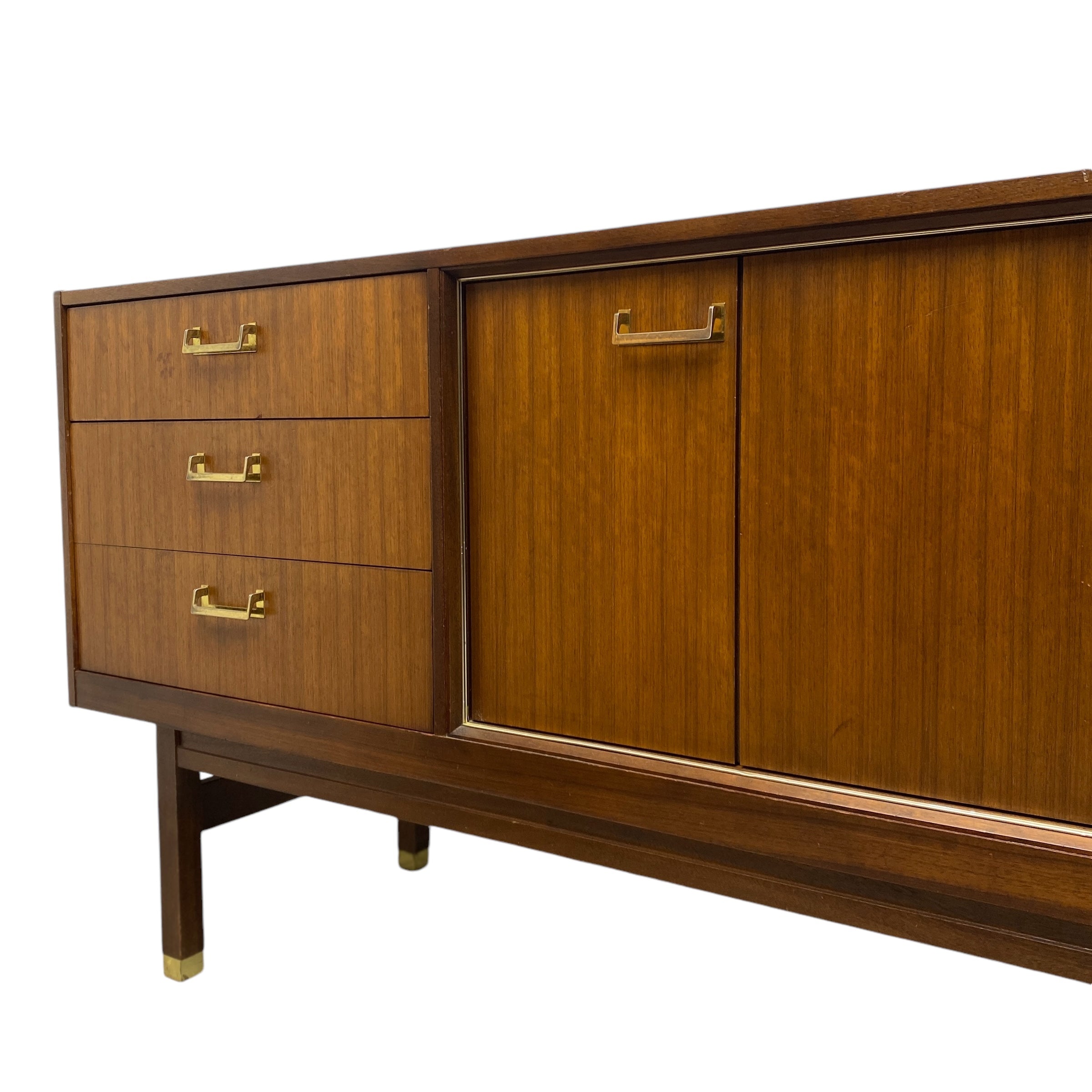 Three Drawers G Plan Sideboard 1950s Concertina Doors Teak