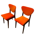 Load image into Gallery viewer, Teak Chair Legs Orange Velvet
