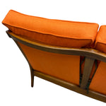 Load image into Gallery viewer, Curved Teak Back Midcentury Sofa Orange Two Seater Cintique
