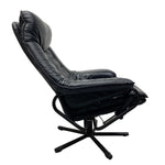 Load image into Gallery viewer, Steel Swivel Base Black Leather Swivel Chair Norwegian Skoghaug
