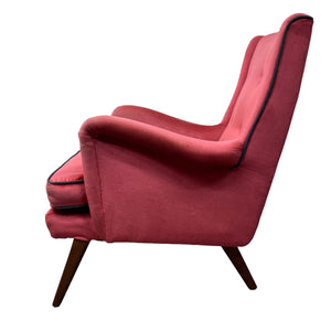 curved arm Vintage Lounge Chair Pink Velvet