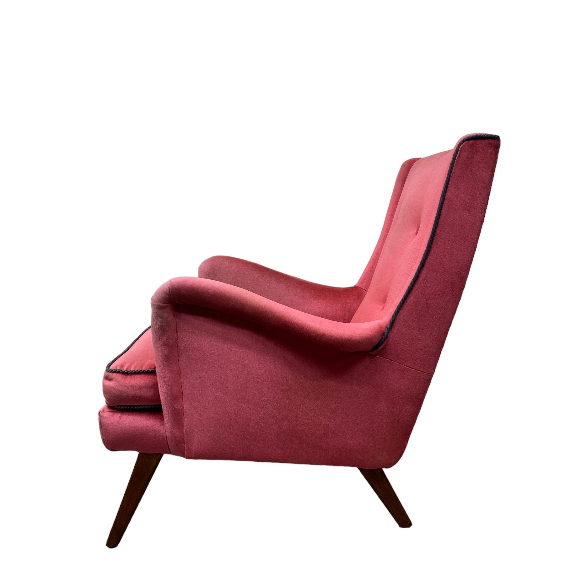 Vintage Lounge Chair Pink Velvet