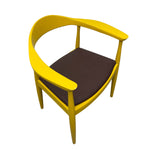 Load image into Gallery viewer, Brown Vinyl Dining Chairs Hans Wegner Inspired Pair
