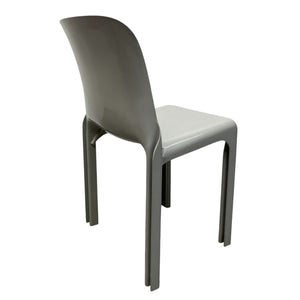 back Of Grey Selene Chair Vico Magistretti Artemide 70s Stackable