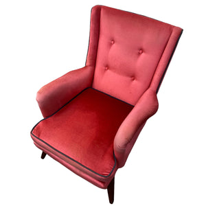 seat area Vintage Lounge Chair Pink Velvet