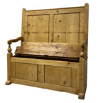 Load image into Gallery viewer, Storage Antique Settle Monks Bench Pembrokeshire Pine
