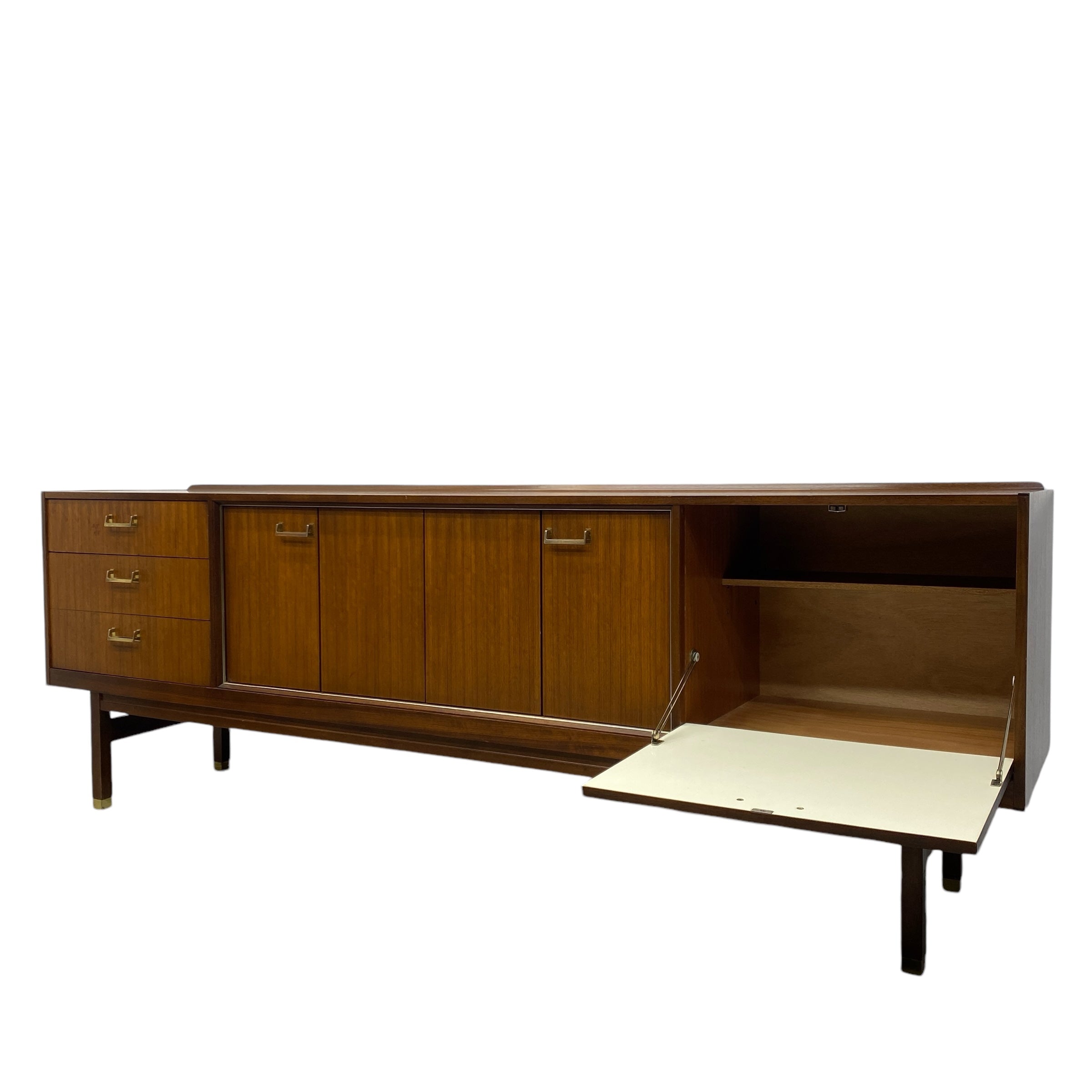 Drop Down Cocktail Cabinet G Plan Sideboard 1950s Concertina Doors Teak