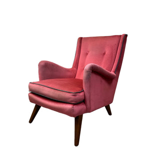 Vintage Lounge Chair Pink Velvet