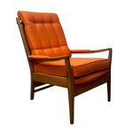 Load image into Gallery viewer, Orange Wool Cintique Lounge Chair High Backed 
