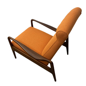 Back Rest Lounge Chair Greaves & Thomas Recliner Orange Camira