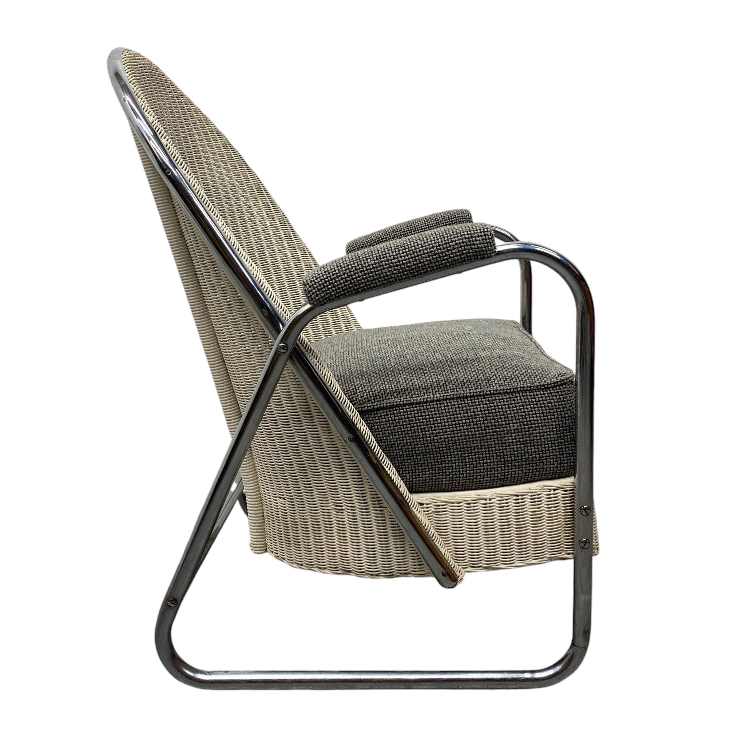 side Modernist Lounger Chair LLoyd Loom