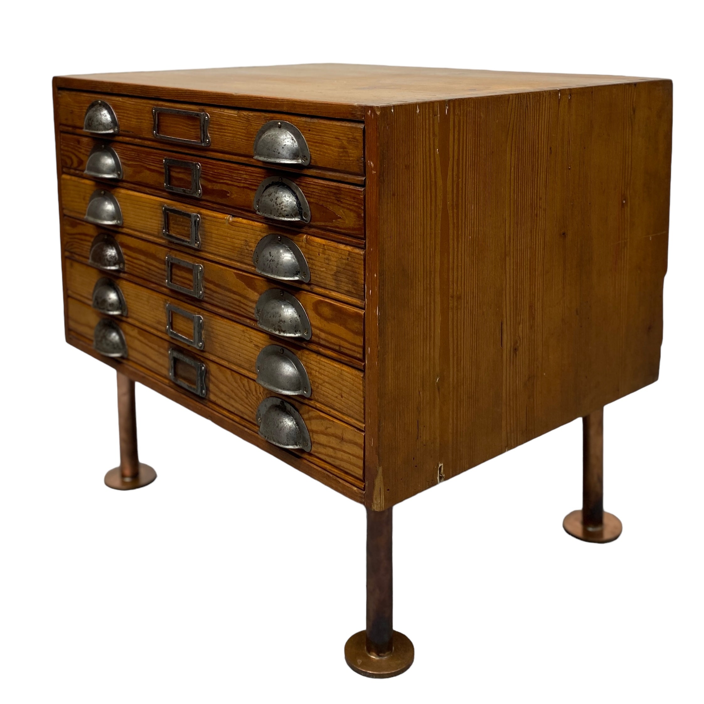 Copper Legs Plan Chest Architects Drawers