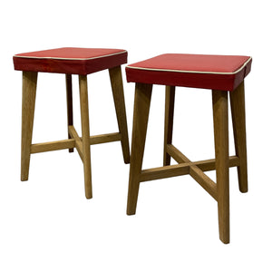 red vinyl stools