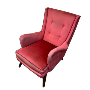 Vintage Lounge Chair Pink Velvet