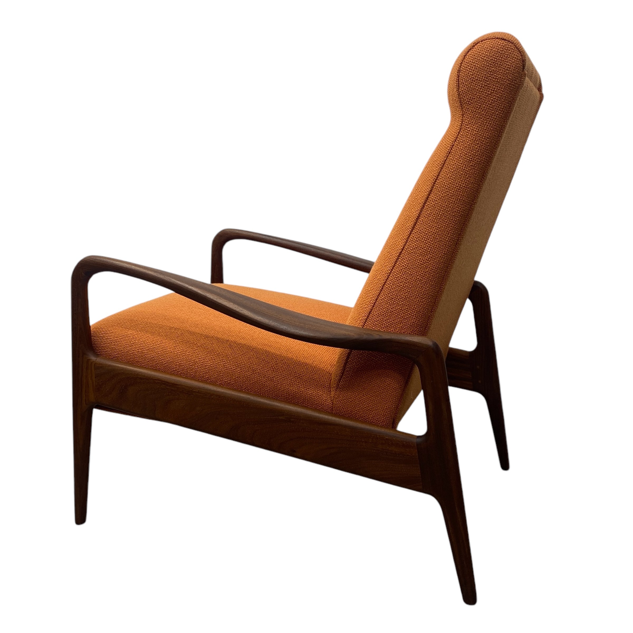 Side On Lounge Chair Greaves & Thomas Recliner Orange Camira