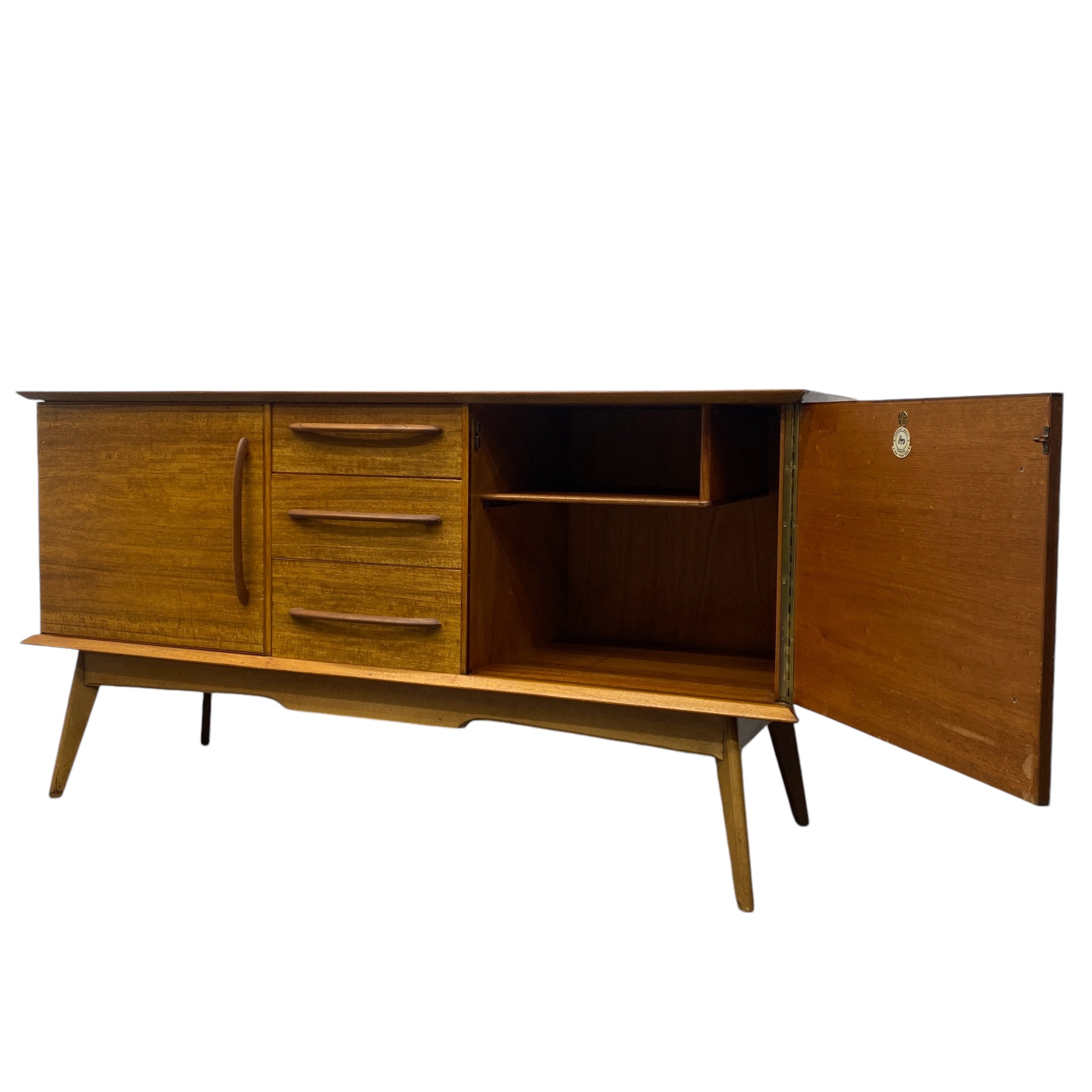 Open Cupboard Sideboard Midcentury Walnut Alfred Cox