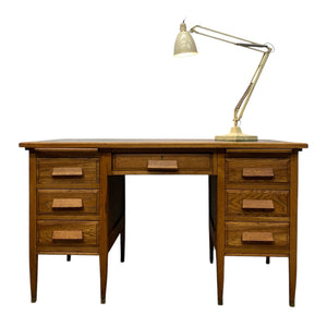 Oak Desk with an Anglepoise Lamp
