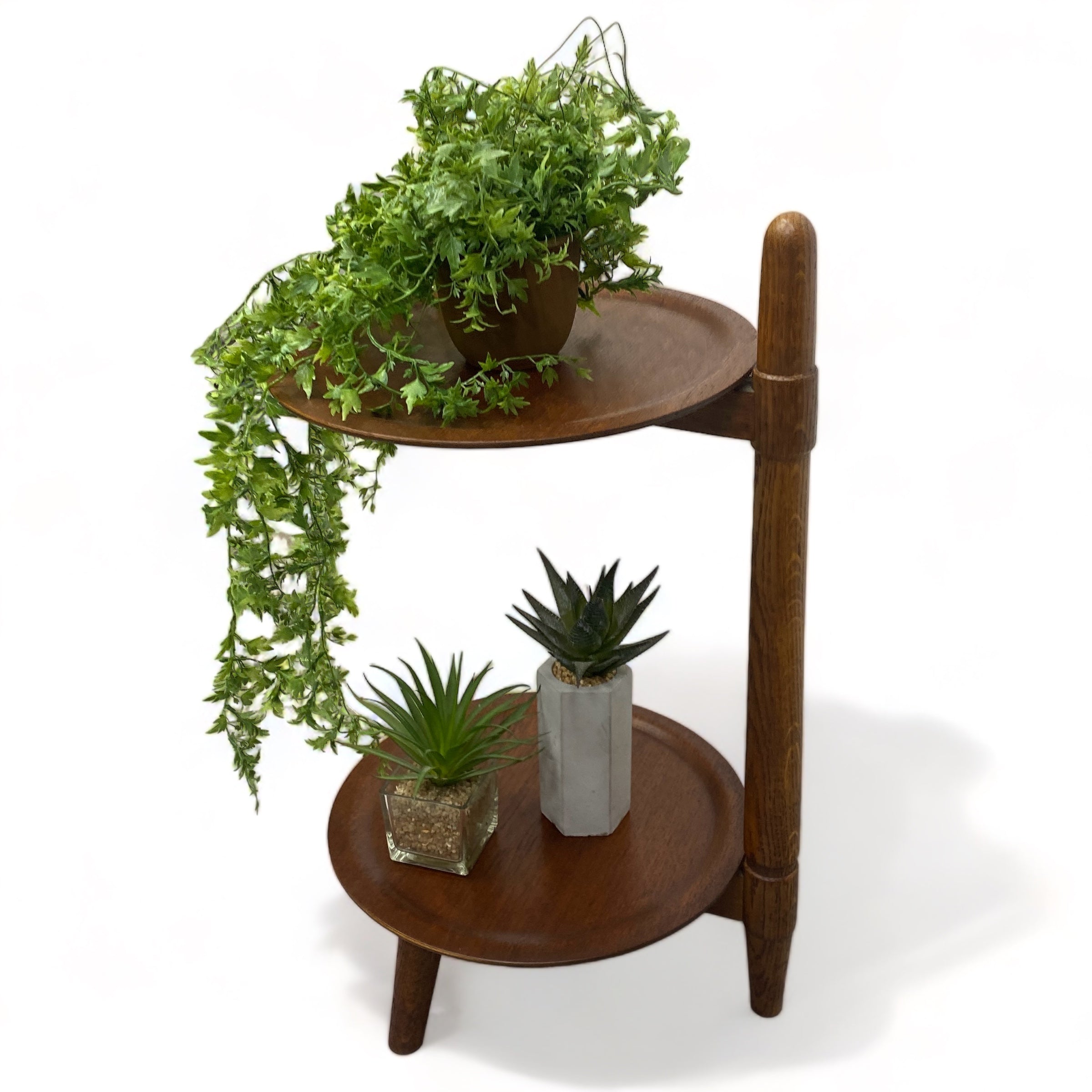 Beech Plant Stand Side Table