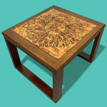 Load image into Gallery viewer, Danish Side Table Tiled Orange Brown Retro 60s

