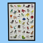 Load image into Gallery viewer, Poster &#39;Designer Chairs&#39; Karin Meenen Illustrator Signed
