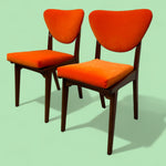 Load image into Gallery viewer, Vintage Bedroom Chairs Pair Orange Velvet
