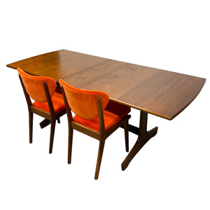 Teak Dining Table Orange Chairs