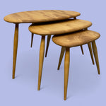 Load image into Gallery viewer, Vintage Ercol Pebble Tables Elm Beech Nesting Tables
