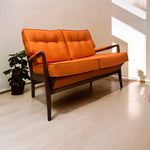 Load image into Gallery viewer, Room Set Midcentury Sofa Orange Two Seater Cintique
