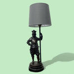 Load image into Gallery viewer, Antique Figural Lamp Cast Iron 1800s
