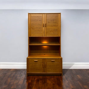 rOOM SET Teak Storage Cabinet Wall Unit dARK FLOORING