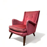 Load image into Gallery viewer, Vintage Lounge Chair Pink Velvet
